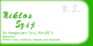 miklos szij business card